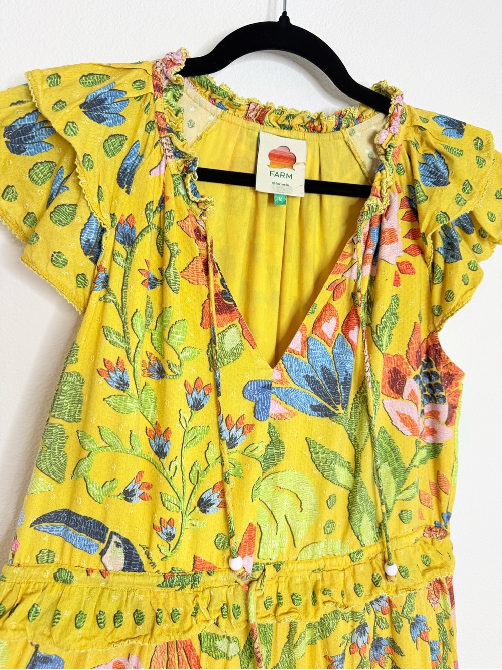 Farm Rio Yellow Summer Garden
Frill Midi Dress Sz Medium - Picture 9 of 16